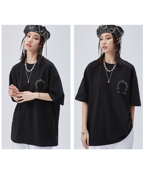 Ressaca(レサーカ)の「オーバーサイズ ラインストーンクロスモチーフロゴTシャツ(Tシャツ/カットソー・メンズ・ホワイト/ブラック/チャコールグレー・XL/L/M)」の4枚目の写真
