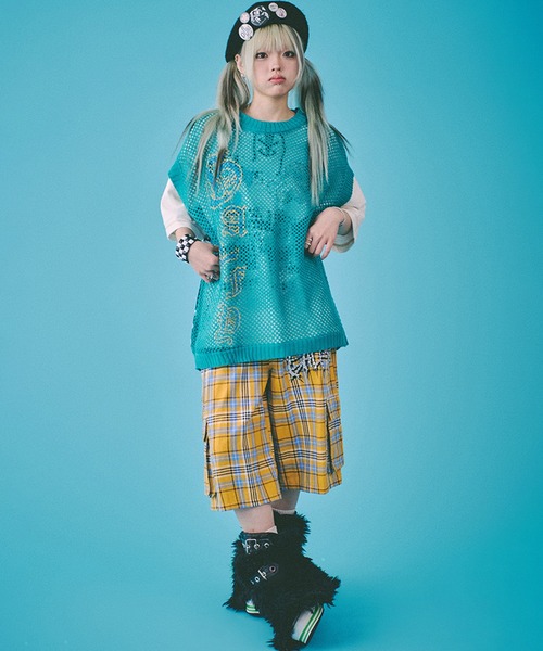 GALFY(ガルフィー)の「【GALFY/ガルフィー】顔半分メッシュニット(ベスト・メンズ・エメラルド/オフホワイト/ブラック・L/XL)」の5枚目の写真