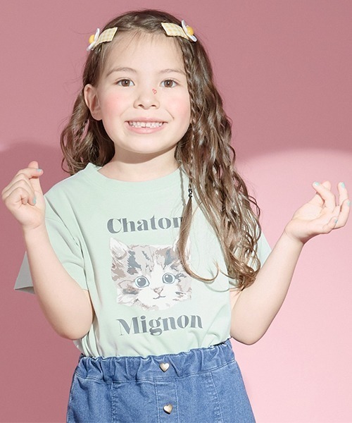 Lycee mine(リセマイン)の「【型崩れしないやわらかコットン】選べる8パターンオリジナルプリントTシャツ(Tシャツ/カットソー・キッズ・オフホワイト/トップグレー/ライトピンク/ライトベージュ/ライトブルー/ブラック/ミント/ラベンダー・100cm/110cm/120cm/140cm/150cm/130cm)」の6枚目の写真