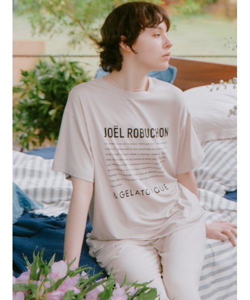 ジェラピケ　ROBUCHON ワンポイントロゴロングTシャツ＆ロゴロングパンツ セール】【JOEL ROBUCHON】【接触冷感】ワンポイントロング