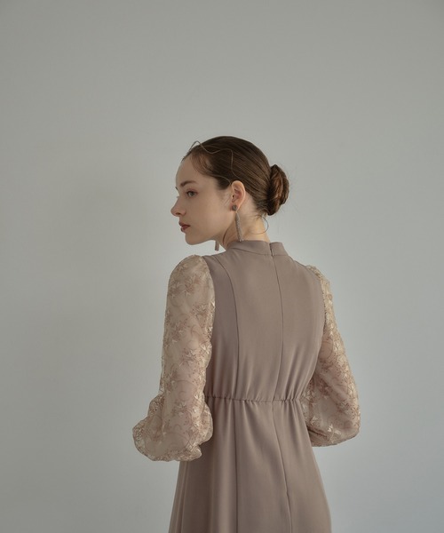 人気のファッションブランド！ セール】sleeve embroidery スリーブエンブロイダリー / dress スーツ・フォーマル・ドレス