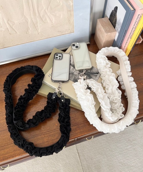 Me%（ミィパーセント）の「【ストラップシート付き】コットンレースモバイルショルダーストラップ 121082（スマホグッズ・レディース・ブラック/ホワイト・FREE）」の17枚目の写真