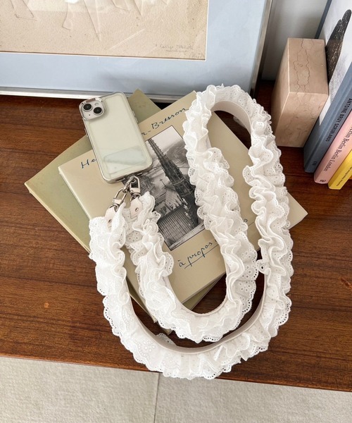 Me%（ミィパーセント）の「【ストラップシート付き】コットンレースモバイルショルダーストラップ 121082（スマホグッズ・レディース・ブラック/ホワイト・FREE）」の20枚目の写真