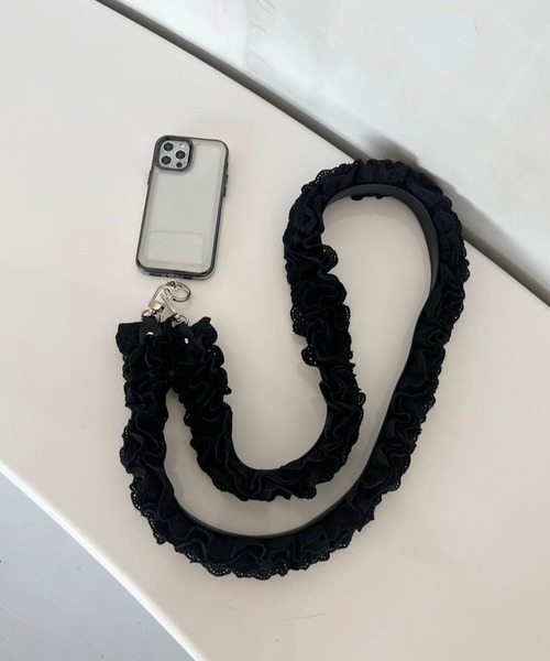 Me%（ミィパーセント）の「【ストラップシート付き】コットンレースモバイルショルダーストラップ 121082（スマホグッズ・レディース・ブラック/ホワイト・FREE）」の22枚目の写真