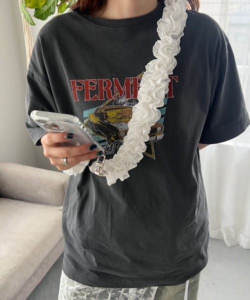 Me%（ミィパーセント）の「【ストラップシート付き】コットンレースモバイルショルダーストラップ 121082（スマホグッズ・レディース・ブラック/ホワイト・FREE）」の14枚目の写真