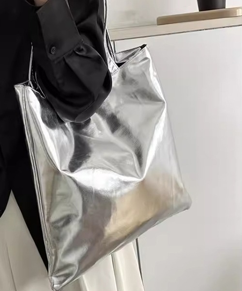 Theater code(シアターコード)の「▲metallic tote bag / メタリック トートバッグ シルバー(トートバッグ・メンズ・シルバー・FREE)」の8枚目の写真