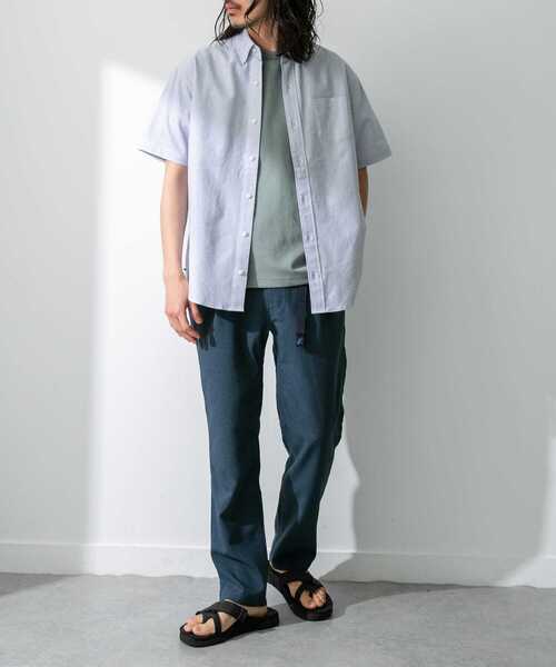 URBAN RESEARCH Sonny Label（アーバンリサーチサニーレーベル）の「『XLサイズ/WEB限定/抗菌/イージーケア』オックスボタンダウン半袖シャツ（シャツ/ブラウス・メンズ・ライトブルー/ネイビー/ストライプ/ホワイト/ブラック系その他/ホワイト系その他/グレー系その他・MEDIUM/LARGE/X-LARGE）」の18枚目の写真