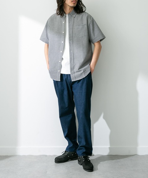 URBAN RESEARCH Sonny Label（アーバンリサーチサニーレーベル）の「『XLサイズ/WEB限定/抗菌/イージーケア』オックスボタンダウン半袖シャツ（シャツ/ブラウス・メンズ・ライトブルー/ネイビー/ストライプ/ホワイト/ブラック系その他/ホワイト系その他/グレー系その他・MEDIUM/LARGE/X-LARGE）」の19枚目の写真