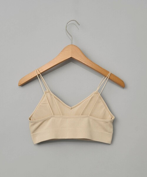 coen（コーエン）の「ダブルストラップカップ付きニットブラトップ（キャミソール・レディース・ブラック/ベージュ・FREE）」の4枚目の写真