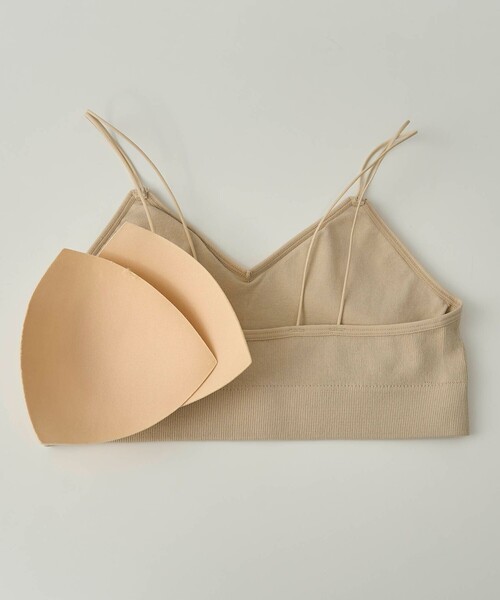 coen（コーエン）の「ダブルストラップカップ付きニットブラトップ（キャミソール・レディース・ブラック/ベージュ・FREE）」の7枚目の写真