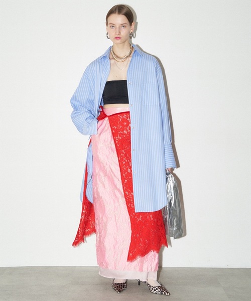 yae（ヤエ）の「Flower jacqard skirt/フラワージャガードスカート（スカート・レディース・ベビーピンク/ダークグリーン/ブラック・36/38）」の22枚目の写真