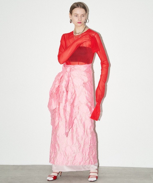 yae（ヤエ）の「Flower jacqard skirt/フラワージャガードスカート