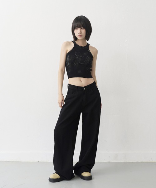 UNE MANSION(ユヌマンション)の「【男女兼用/UNISEX】【ボタンで自由にSIZE調節可能】バックボタンポイントワイドデニムパンツ(デニムパンツ・レディース・アイボリー/ブルー/ブラック/カーキ/チャコール/ベージュ/ライトブルー・LARGE/MEDIUM/SMALL)」の17枚目の写真