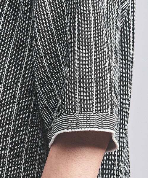 Coohem（コーヘン）の「＜COOHEM＞ COTTON STRIPE KNIT SHIRT/コットン ストライプ ニット シャツ（シャツ/ブラウス・メンズ・ブラック・XL/L/M）」の8枚目の写真