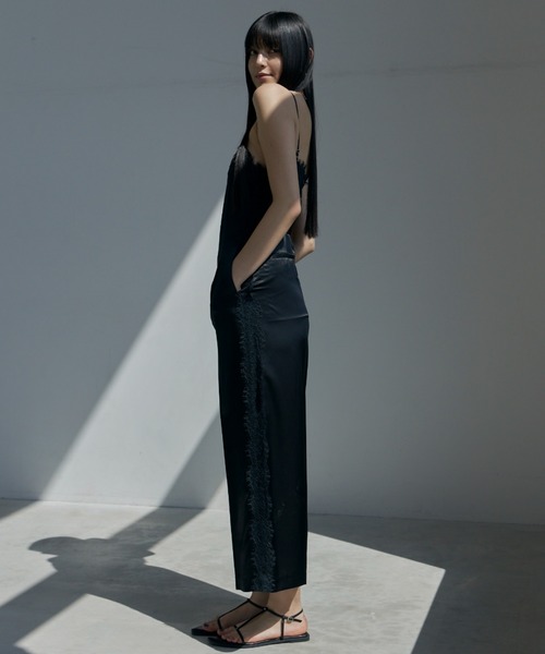 Jose moon lace trim glossy jumpsuit