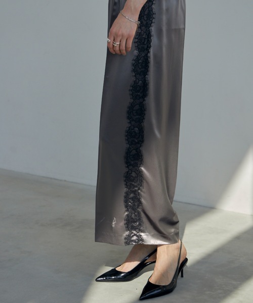 Jose moon lace trim glossy jumpsuit