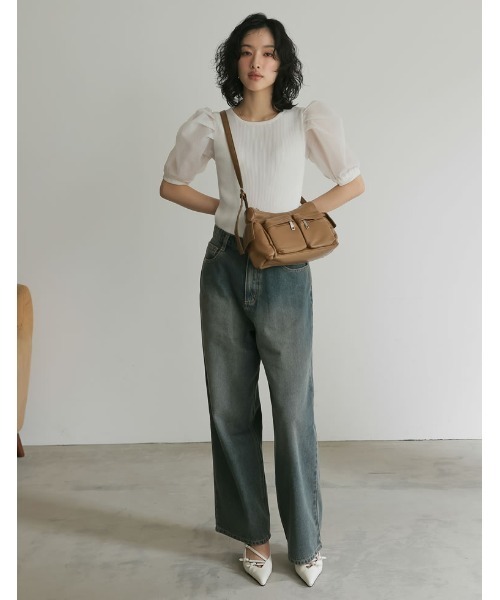 Re:EDIT（リエディ）の「[2024 SUMMER COLLECTION][森カンナさん着用]ダブルポケットデザインショルダーバッグ（ショルダーバッグ・レディース・シルバー/アイボリー/ブラック/ブラウン・FREE）」の14枚目の写真