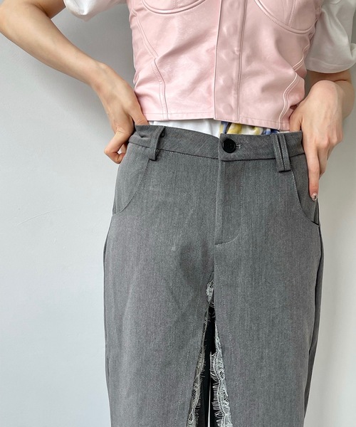 SANSeLF（サンセルフ）の「レースラップスラックスパンツ【SANSeLF】sanw24s023（スラックス・レディース・グレー・S/M）」の3枚目の写真