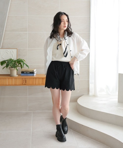 UV・紫外線カット 水陸両用 日焼け対策】ラッシュスカラップショート