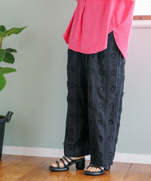 niko and...（ニコアンド）の「フラワーレースイージーパンツ（その他パンツ・レディース・ライトグリーン/オフホワイト/ブラック・FREE）」の13枚目の写真