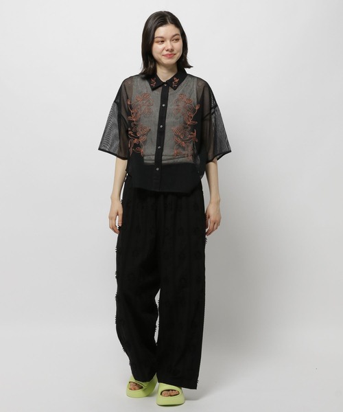 niko and...（ニコアンド）の「フラワーレースイージーパンツ（その他パンツ・レディース・ライトグリーン/オフホワイト/ブラック・FREE）」の10枚目の写真