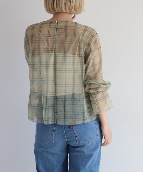 cepo（セポ）の「シャーリンングリボンチュールトップス（Tシャツ/カットソー・レディース・ブルー/ベージュ・M）」の16枚目の写真