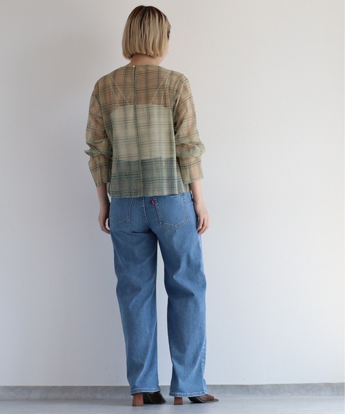 cepo（セポ）の「シャーリンングリボンチュールトップス（Tシャツ/カットソー・レディース・ブルー/ベージュ・M）」の20枚目の写真