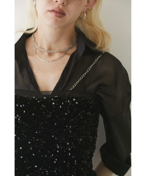 Solace（ソレイス）の「スパンコールビスチェ（キャミソール・レディース・ブラック/シルバー・FREE）」の3枚目の写真