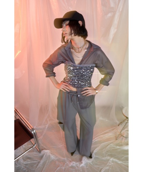 Solace（ソレイス）の「スパンコールビスチェ（キャミソール・レディース・ブラック/シルバー・FREE）」の13枚目の写真