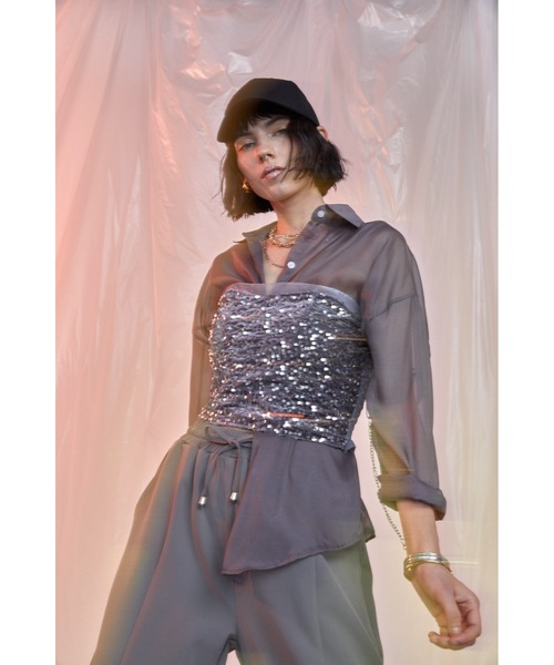 Solace（ソレイス）の「スパンコールビスチェ（キャミソール・レディース・ブラック/シルバー・FREE）」の14枚目の写真