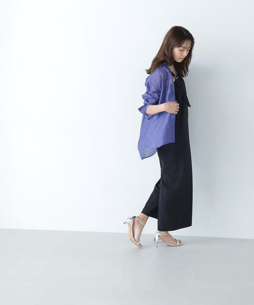 NATURAL BEAUTY BASIC（ナチュラルビューティーベーシック）の「◇ベアサロペット（サロペット/オーバーオール・レディース・ベージュ/ブラック・MEDIUM）」の4枚目の写真