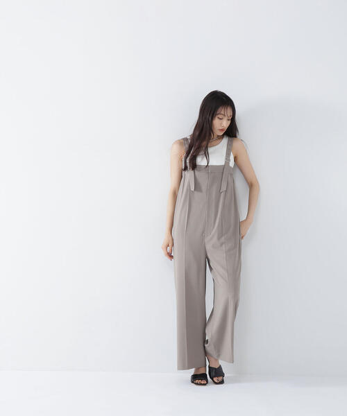 NATURAL BEAUTY BASIC（ナチュラルビューティーベーシック）の「◇ベアサロペット（サロペット/オーバーオール・レディース・ベージュ/ブラック・MEDIUM）」の9枚目の写真