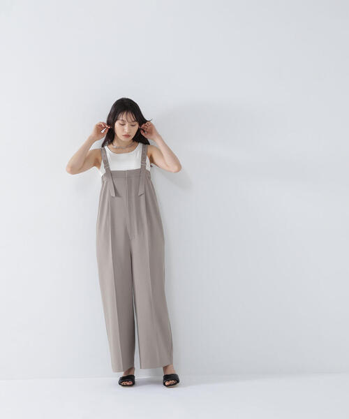 NATURAL BEAUTY BASIC（ナチュラルビューティーベーシック）の「◇ベアサロペット（サロペット/オーバーオール・レディース・ベージュ/ブラック・MEDIUM）」の11枚目の写真