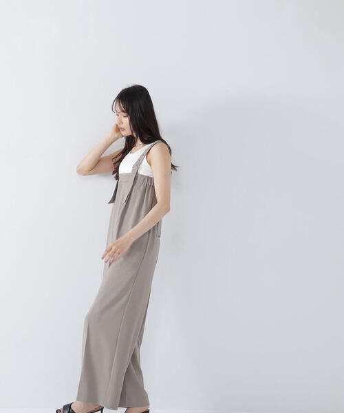 NATURAL BEAUTY BASIC（ナチュラルビューティーベーシック）の「◇ベアサロペット（サロペット/オーバーオール・レディース・ベージュ/ブラック・MEDIUM）」の12枚目の写真