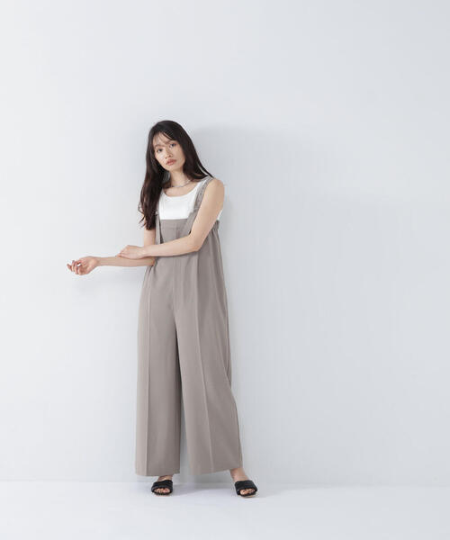 NATURAL BEAUTY BASIC（ナチュラルビューティーベーシック）の「◇ベアサロペット（サロペット/オーバーオール・レディース・ベージュ/ブラック・MEDIUM）」の13枚目の写真