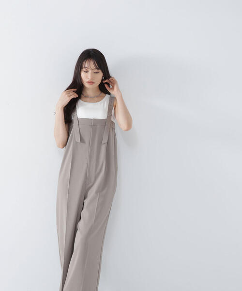 NATURAL BEAUTY BASIC（ナチュラルビューティーベーシック）の「◇ベアサロペット（サロペット/オーバーオール・レディース・ベージュ/ブラック・MEDIUM）」の15枚目の写真