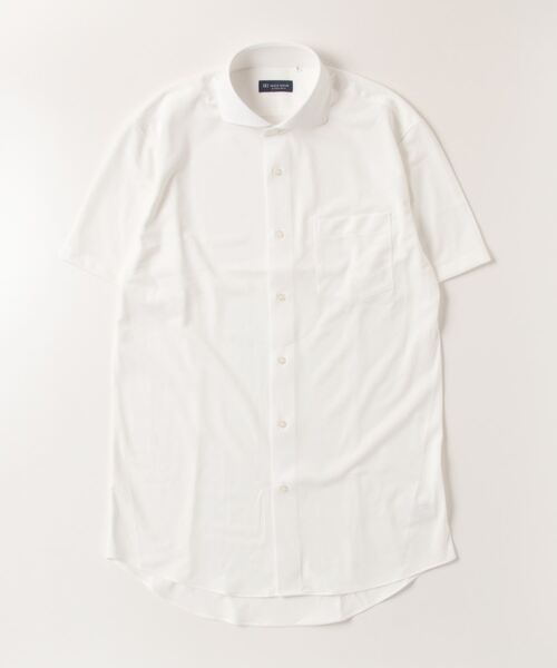 TOKYO SHIRTS(トウキョウシャツ)の「形態安定ノーアイロン ホリゾンタルワイド 半袖ニットビジネスワイシャツ(ビジネスシャツ・メンズ・ホワイト・首回り39cm/首回り41cm/首回り42cm/首回り43cm/首回り37cm)」の5枚目の写真