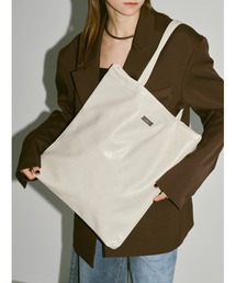 シンプルフェイクレザーBIGトート / メタリックトート / A4 ,PC収納可能