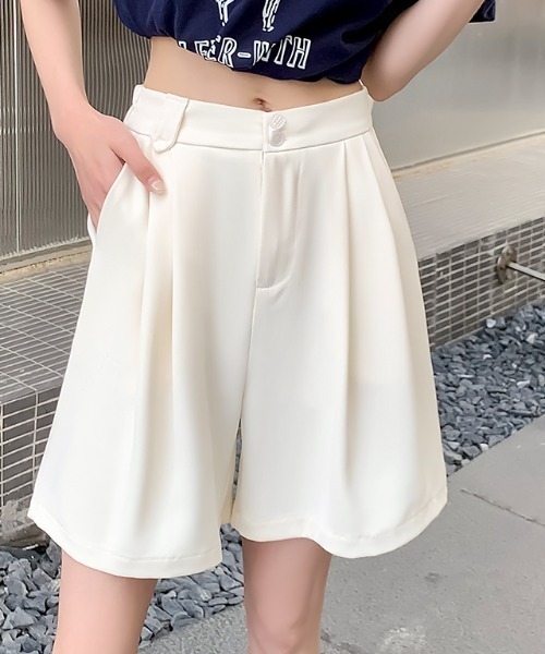 Diosfront(ディオスフロント)の「五分丈タックショートパンツ(その他パンツ・レディース・ブラック/パープル/ピンク/アイボリー・M/L)」の7枚目の写真