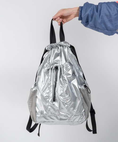 セール】ナイロン×メッシュ 3ポケットナップサック（バック