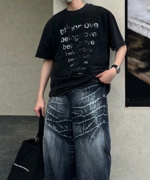 CREARE -LINO-(クレアーレリノ)の「ヴィンテージライクロゴプリントTシャツ/カットソー(Tシャツ/カットソー・メンズ・ブラック・MEDIUM/LARGE)」の4枚目の写真