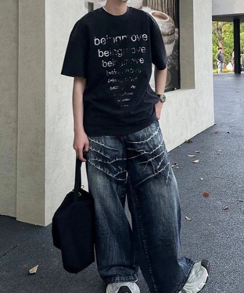 CREARE -LINO-(クレアーレリノ)の「ヴィンテージライクロゴプリントTシャツ/カットソー(Tシャツ/カットソー・メンズ・ブラック・MEDIUM/LARGE)」の5枚目の写真