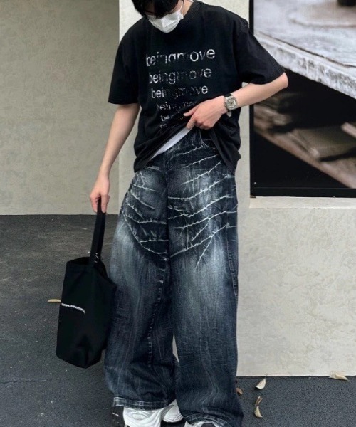 CREARE -LINO-(クレアーレリノ)の「ヴィンテージライクロゴプリントTシャツ/カットソー(Tシャツ/カットソー・メンズ・ブラック・MEDIUM/LARGE)」の9枚目の写真