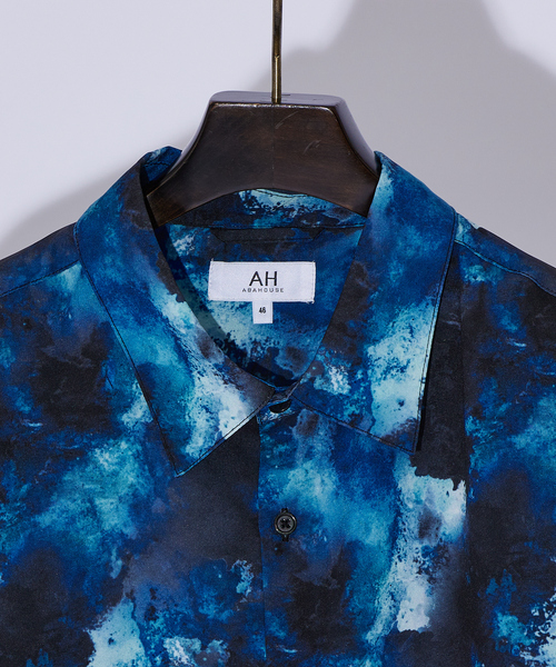 AH ABAHOUSE（エーエイチアバハウス）の「【AH ABAHOUSE】アブストラクト柄 半袖シャツ（シャツ/ブラウス・メンズ・グレー/ブラック・46/48）」の6枚目の写真