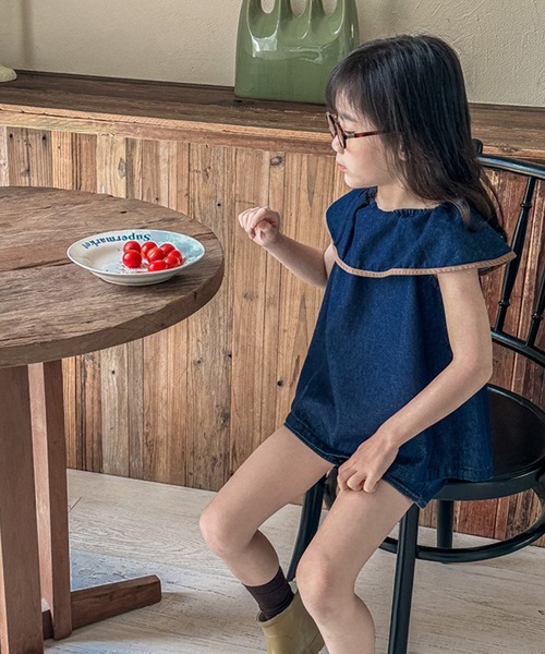 aimoha（アイモハ）の「【aimoha-KIDS-】ノースリーブデニムトップス（ベスト・キッズ・ネイビー・90/100/110/120/80/130）」の6枚目の写真