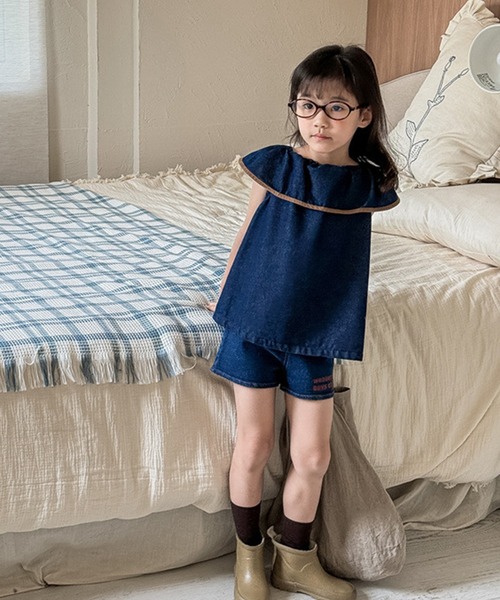 aimoha（アイモハ）の「【aimoha-KIDS-】ノースリーブデニムトップス（ベスト・キッズ・ネイビー・90/100/110/120/80/130）」の7枚目の写真