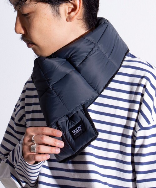 TAION（タイオン）の「【TAION/タイオン】GLOSTER別注 ボアリバーシブルマフラー ダウンマフラー 差し込み（マフラー・メンズ・オリーブ/ブラック/ホワイト系その他2/ホワイト系その他/ダークブルー/ダークグレー・FREE）」の11枚目の写真