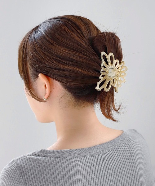 セール】フランス製ニュアンスフラワーバンス（バレッタ/ヘアクリップ