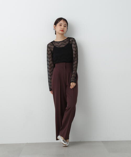 N.（N. Natural Beauty Basic）（エヌエヌナチュラルビューティーベーシック）の「◆シアーレースカットソー（Tシャツ/カットソー・レディース・ブラック/オフホワイト/グレー・MEDIUM）」の7枚目の写真