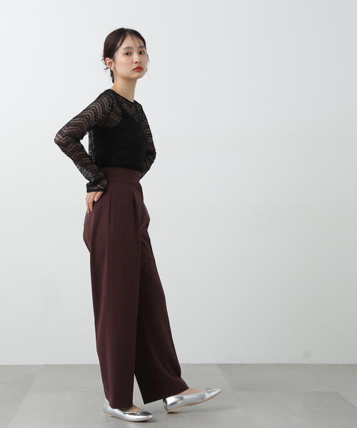 N.（N. Natural Beauty Basic）（エヌエヌナチュラルビューティーベーシック）の「◆シアーレースカットソー（Tシャツ/カットソー・レディース・ブラック/オフホワイト/グレー・MEDIUM）」の16枚目の写真